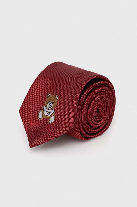 Moschino krawat jedwabny czerwony M5727.55061