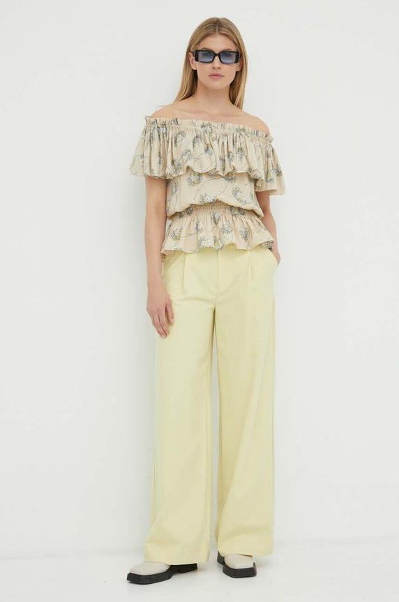 Bruuns Bazaar bluzka Oleander Edias BBW3425 beżowy AW23