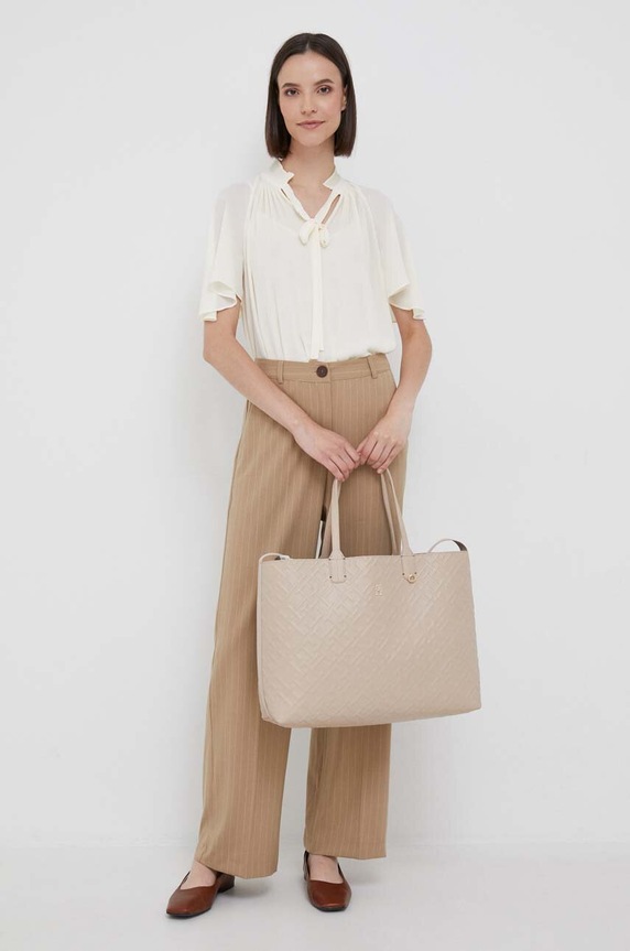 Blúzka Lauren Ralph Lauren 200909386 béžová AW24