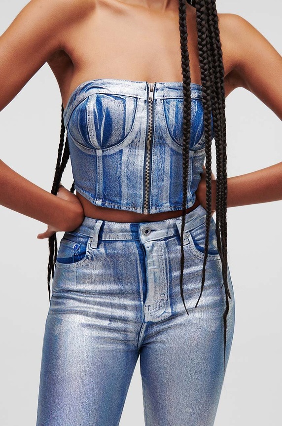 Odzież Karl Lagerfeld Jeans top 235J1603 niebieski