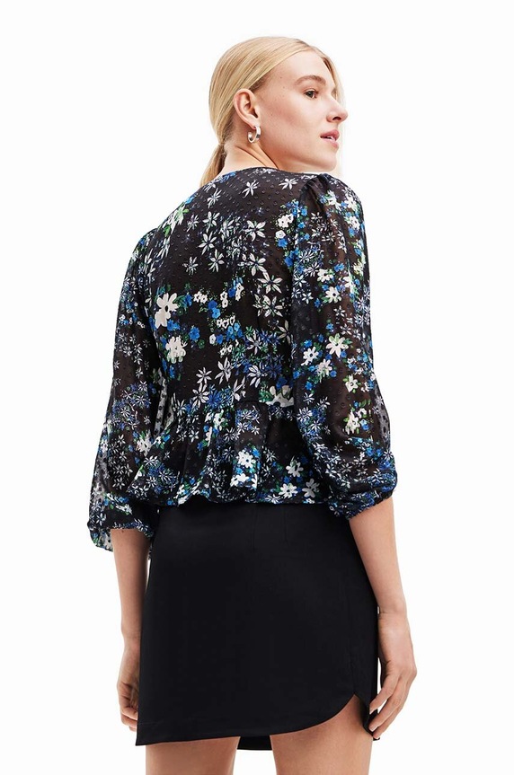 Desigual camicetta 23WWBW06 WOMAN WOVEN BLOUSE LONG SLEEVE 23WWBW06 blu navy AW23