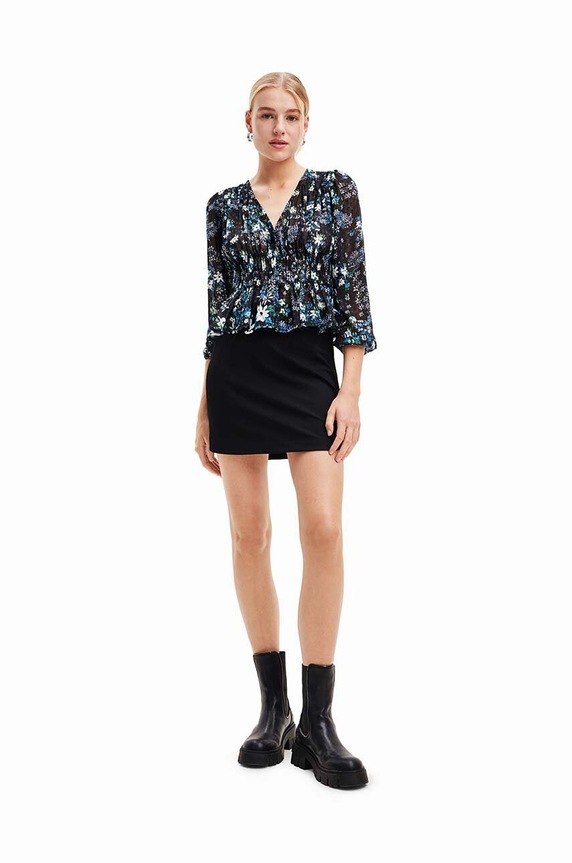 Desigual camicetta 23WWBW06 WOMAN WOVEN BLOUSE LONG SLEEVE blu navy 23WWBW06