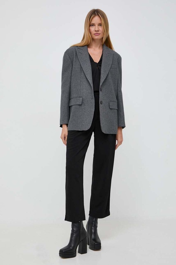 BOSS bluzka jedwabna 50499749 czarny AW23