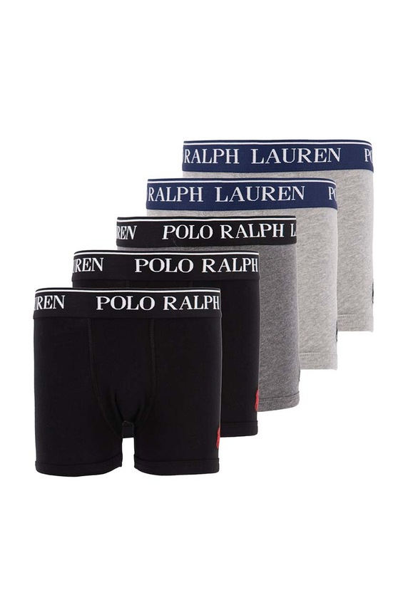 Dječje bokserice Polo Ralph Lauren 5-pack uske bokserice siva 9P5014