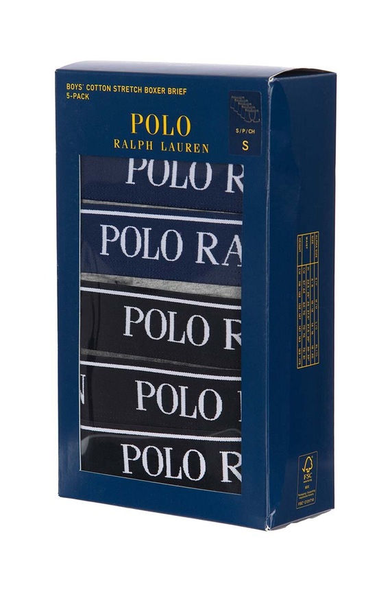 Dječaci Dječje bokserice Polo Ralph Lauren 5-pack 9P5014 siva