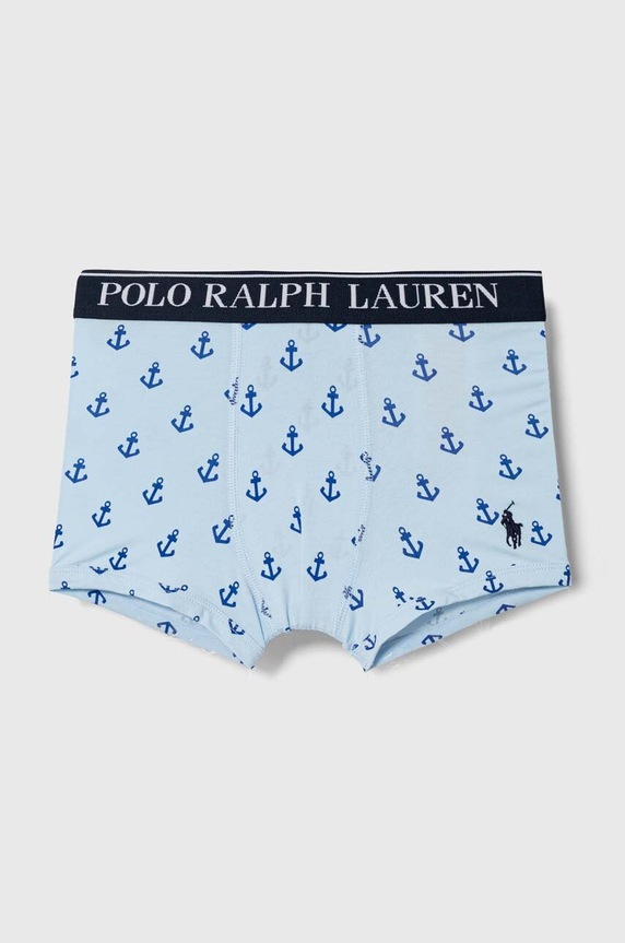 Polo Ralph Lauren прилепнали боксерки за деца от памук с еластан 3 броя син 9P5015