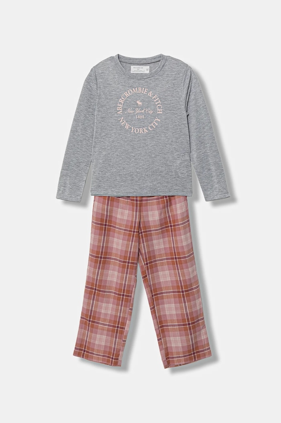 Abercrombie & Fitch pijama copii cu modele roz KI246.3000