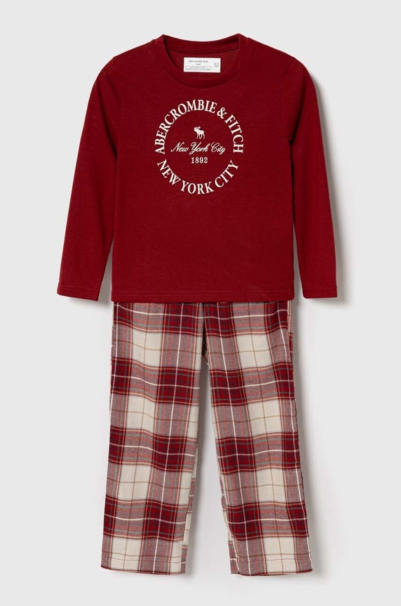 Abercrombie & Fitch piżama dziecięca wzorzyste czerwony KI246.3000