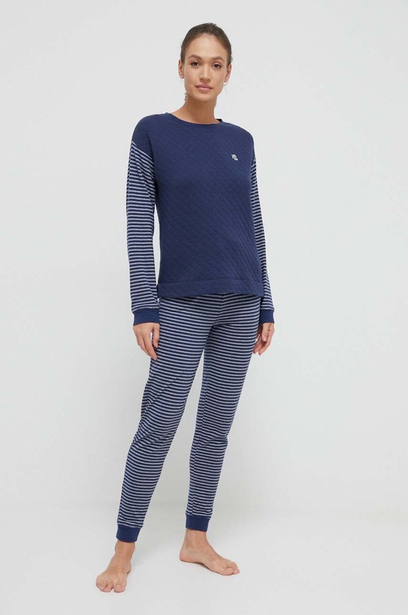 Pyžamo Lauren Ralph Lauren sada námořnická modř ILN92299