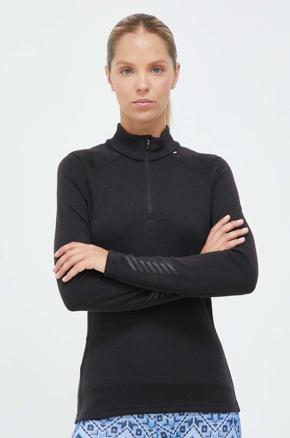 Helly Hansen longsleeve funkcyjny Lifa Merino Midweight sporty zimowe czarny 49377