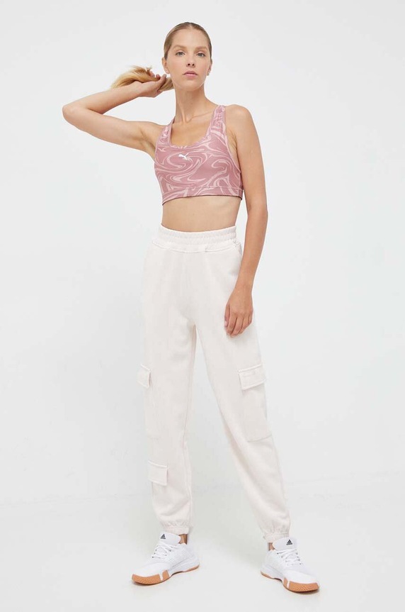Sportovní podprsenka Puma 4Keeps 524418 růžová AW23