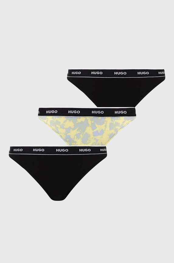 HUGO stringi 3-pack wzorzyste żółty 50495870