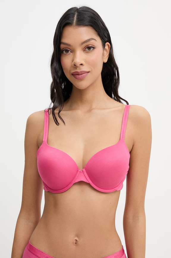 BOSS podprsenka s viskózou UNDERWIRE BRA CI ružová 50502738