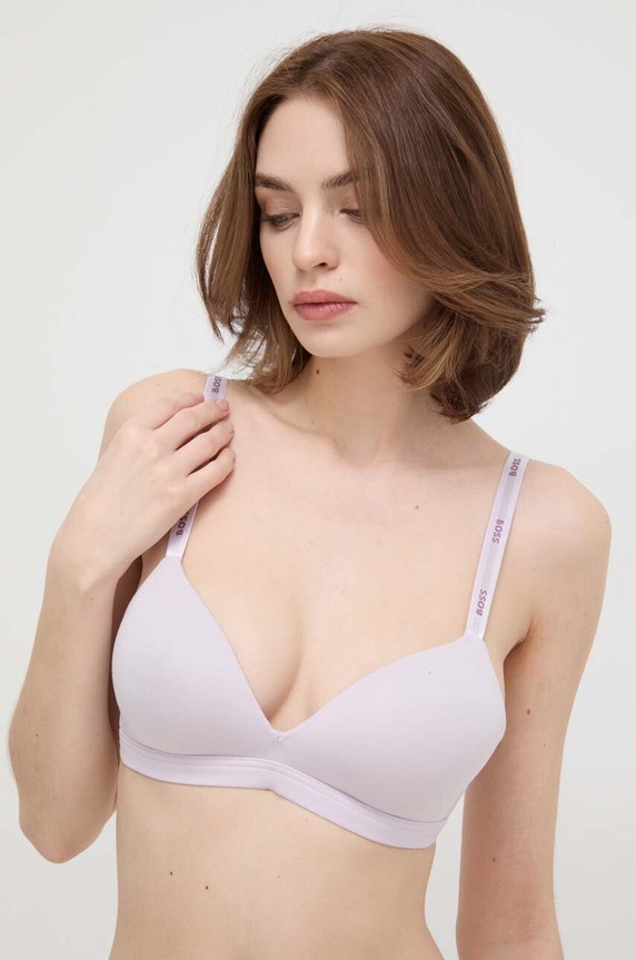 BOSS trojúhelníková podprsenka s viskózou TRIANGLE PADDED CI jemně vyztužené fialová 50502739