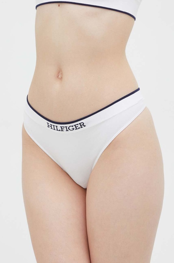 Στρινγκ Tommy Hilfiger πλεκτό ύφασμα λευκό UW0UW04810