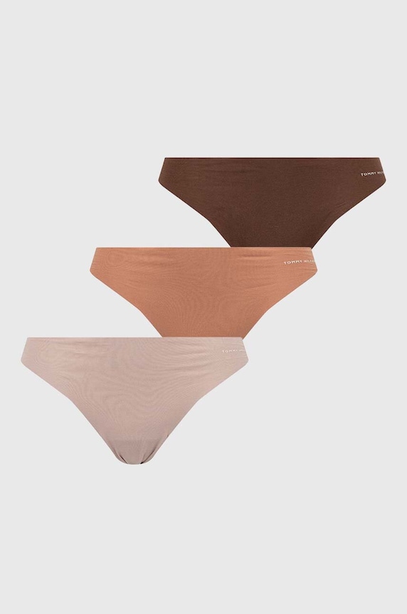 Tommy Hilfiger gaćice za žene od pamuka s elastanom 3-pack bež UW0UW03871