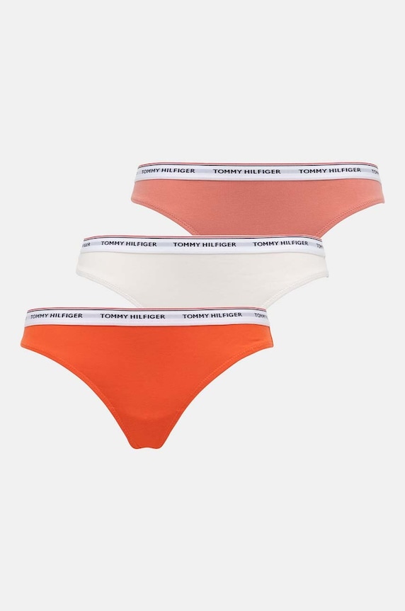 Tommy Hilfiger stringi 3-pack dzianina pomarańczowy UW0UW04894