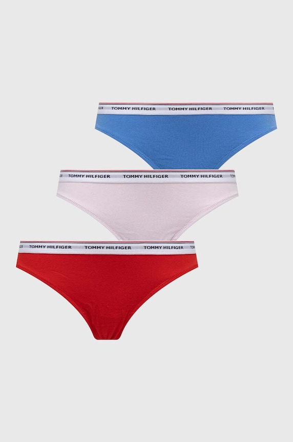 Tanga Tommy Hilfiger 3-pack tanga červená UW0UW04894