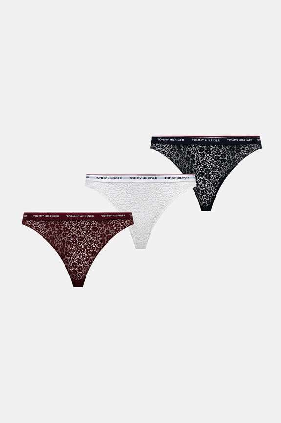 Tommy Hilfiger stringi 3-pack dzianina multicolor UW0UW04896