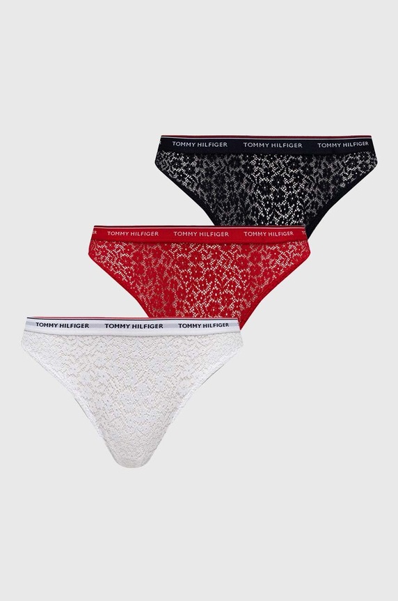 Nohavičky Tommy Hilfiger 3-pak nohavičky červená UW0UW04897