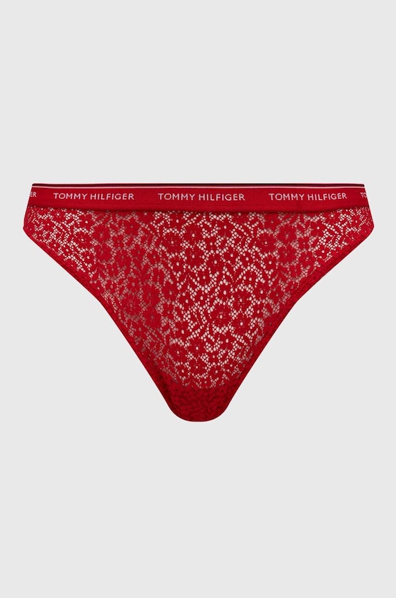 Nohavičky Tommy Hilfiger 3-pak červená UW0UW04897