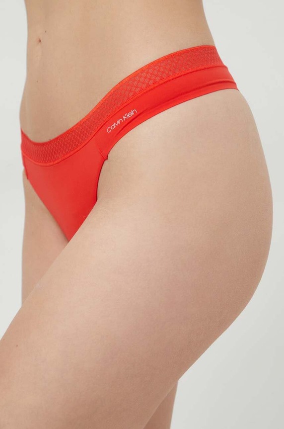 Brazílske nohavičky Calvin Klein Underwear tangá červená 000QF6307E
