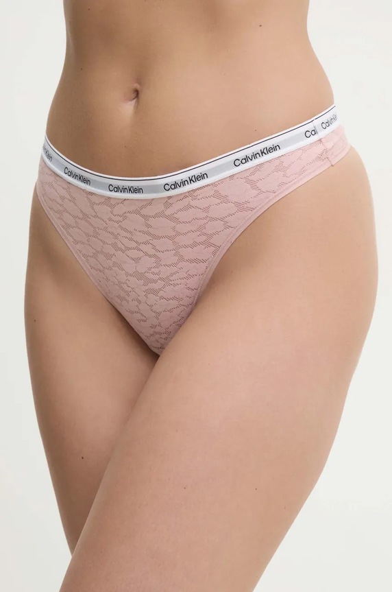 Calvin Klein Underwear stringi nadruk różowy 000QD5051E