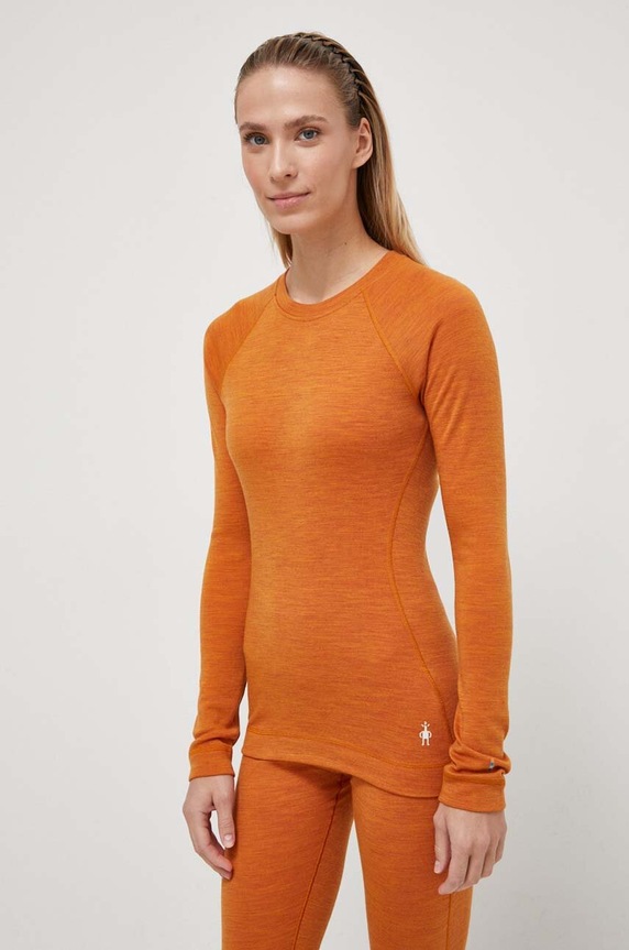 Smartwool longsleeve funkcyjny Classic Thermal Merino outdoor pomarańczowy SW016370