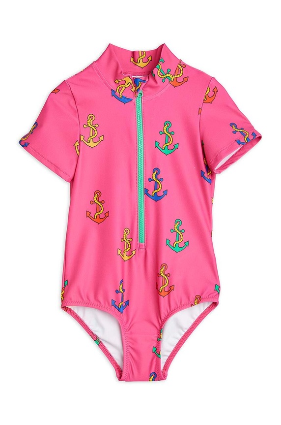 Mini Rodini egyrészes gyerek fürdőruha 2368010028 rózsaszín AW23