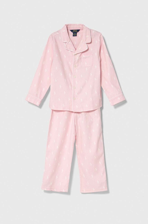 Polo Ralph Lauren piżama bawełniana dziecięca komplet różowy 4P0150