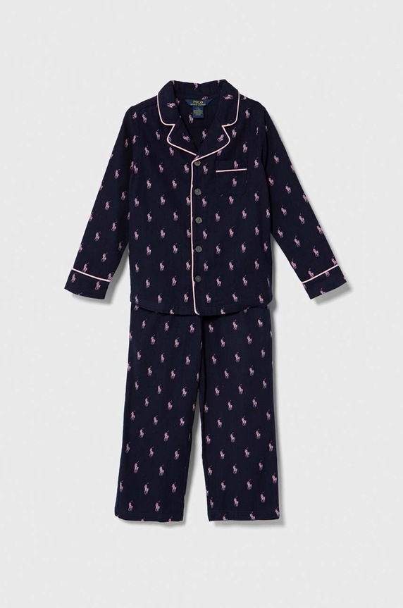 Dječja pamučna pidžama Polo Ralph Lauren komplet mornarsko plava 4P0150