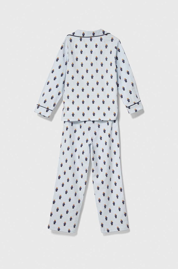 Polo Ralph Lauren pijamale de bumbac pentru copii 9P0149 albastru AW23