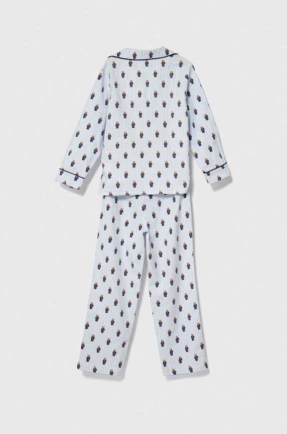 Polo Ralph Lauren pijamale de bumbac pentru copii 9P0149 albastru AW23