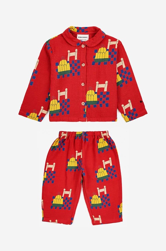 Dětské pyžamo Bobo Choses 223FB010 červená AW23