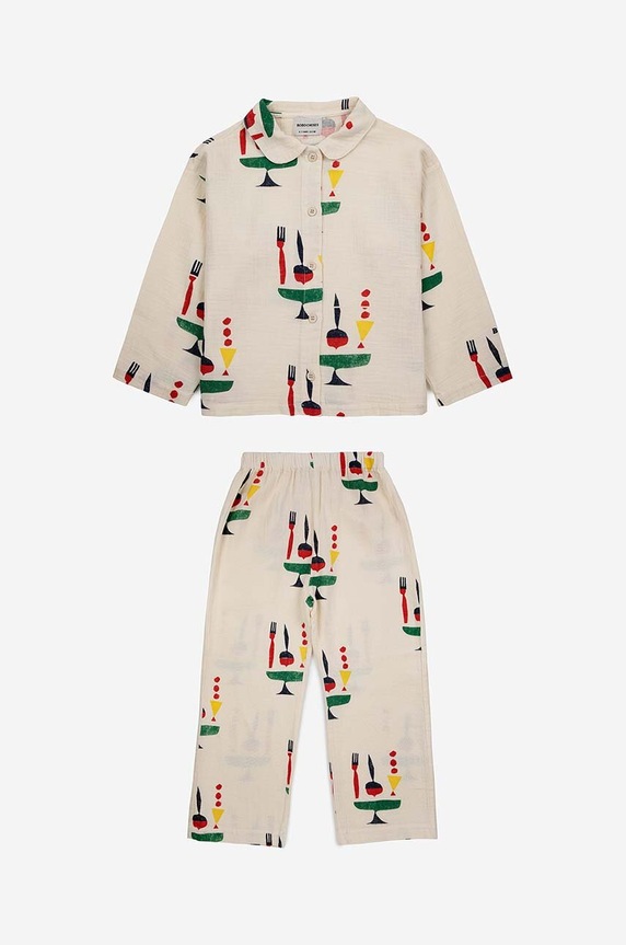 Παιδικές βαμβακερές πιτζάμες Bobo Choses 223FC014 μπεζ AW23