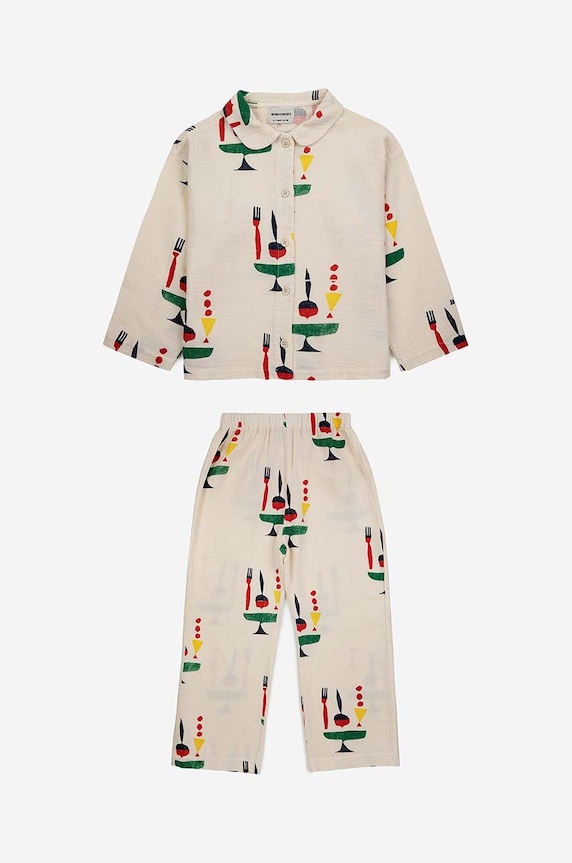 Παιδικές βαμβακερές πιτζάμες Bobo Choses 223FC014 μπεζ AW23
