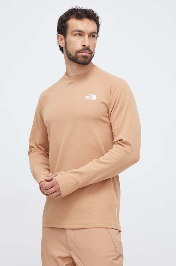 The North Face longsleeve funkcyjny Dragline sporty zimowe brązowy NF0A7ZLQI0J1