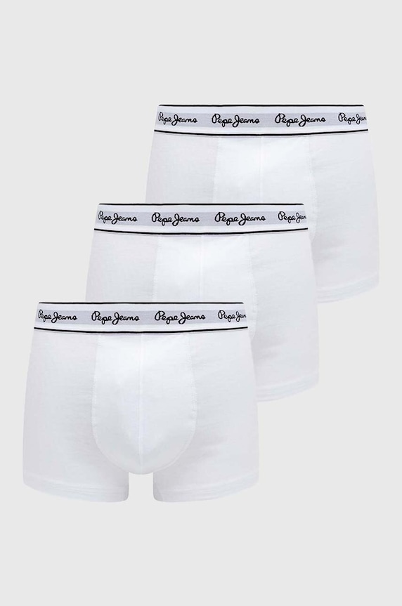Μποξεράκια Pepe Jeans 3-pack εφαρμοστό σορτς μπόξερ λευκό PMU10975.800