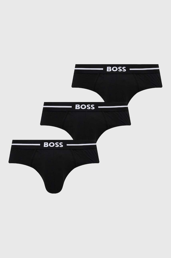 BOSS alsónadrág 3 db sima fekete 50510679