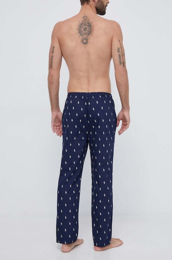 Oblečenie Bavlnené pyžamové nohavice Polo Ralph Lauren 714899624 tmavomodrá