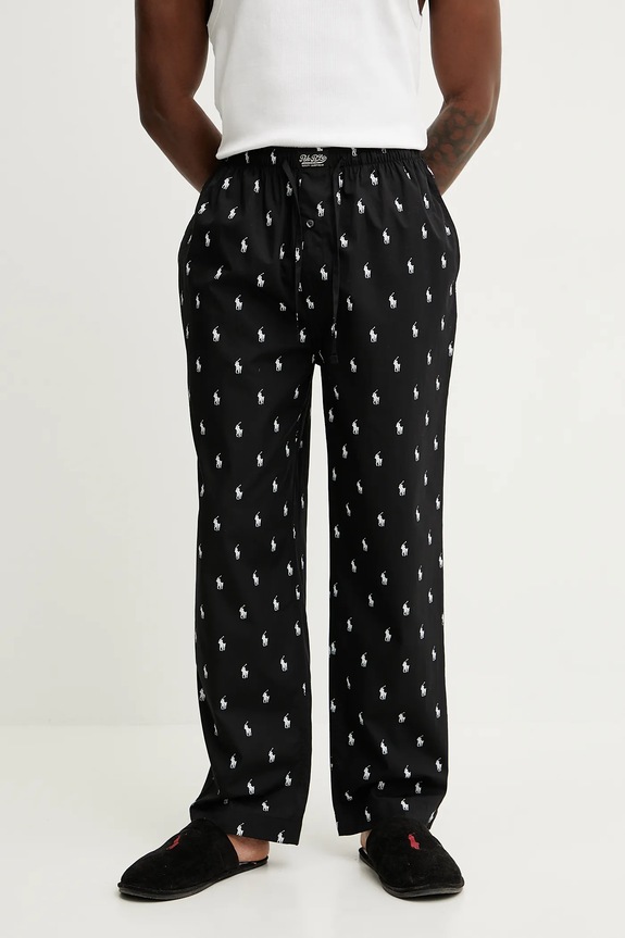 Bombažne pižama hlače Polo Ralph Lauren Bombaž črna 714899624