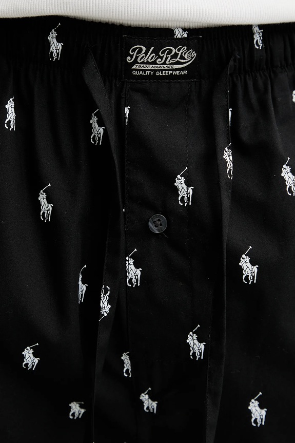 Bombažne pižama hlače Polo Ralph Lauren črna 714899624