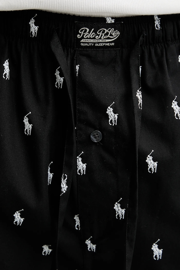 Bombažne pižama hlače Polo Ralph Lauren črna 714899624
