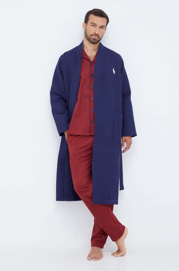 Polo Ralph Lauren accappatoio in cotone 714910651 blu navy SS25