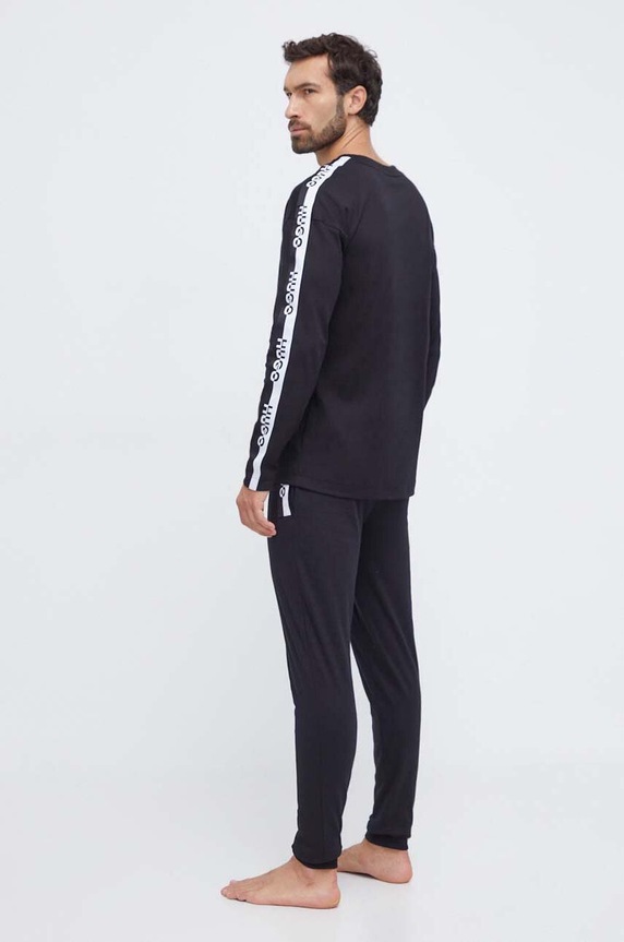 Bavlněné pyžamo HUGO 50502561 černá AW23
