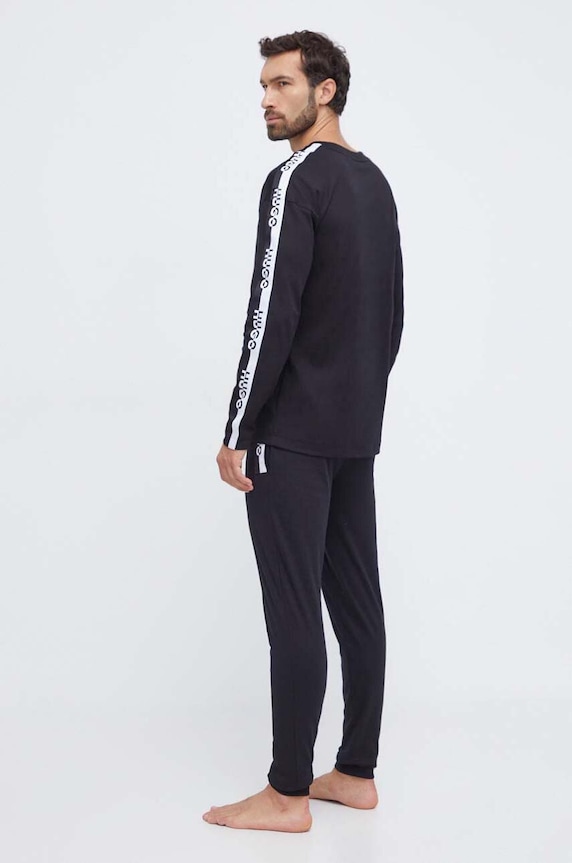Bavlněné pyžamo HUGO 50502561 černá AW23