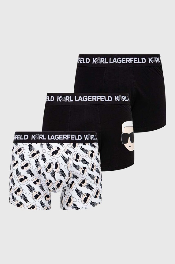 Boxerky Karl Lagerfeld 3-pack hladký černá 236M2100