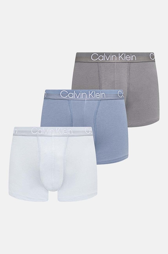 Μποξεράκια Calvin Klein Underwear 3-pack εφαρμοστό σορτς μπόξερ μπλε 000NB2970A