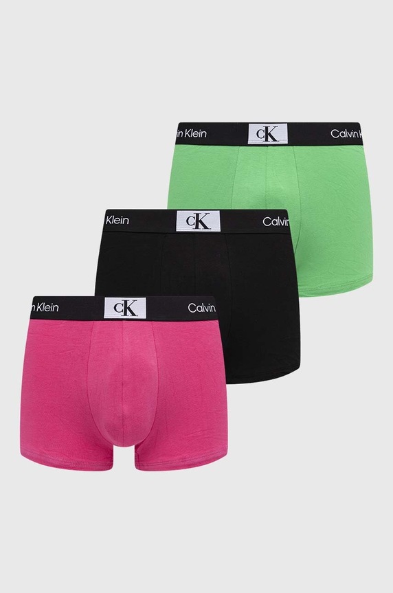 Bokserice Calvin Klein Underwear 3-pack pletivo roza 000NB3528A