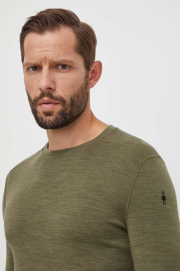 Smartwool longsleeve funcțional Classic Thermal Merino outdoor verde SW016350